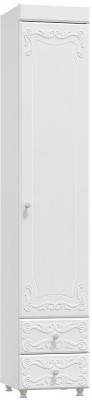 Шкаф-пенал 1дв. (гл.410) с ящиками Италия ИТ-30 белое дерево