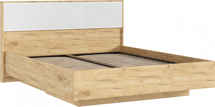 Сильвия Кровать парящая 1,6м (ортопед металл) Браш Вайт/Дуб Крафт, Дуб Крафт