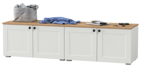 Остин 13.257 Тумба + 13.257 Тумба, белый шагрень/дуб крафт золотой