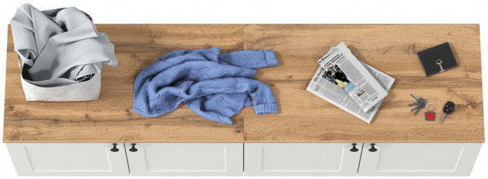 Остин 13.257 Тумба + 13.257 Тумба, белый шагрень/дуб крафт золотой