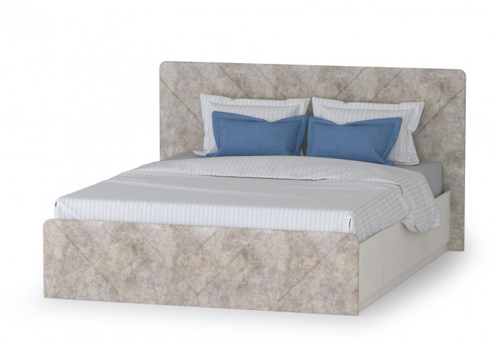 Амели Кровать 11.31 + подъёмный ортопед, цвет шёлковый камень/бетон чикаго беж, ШхГхВ 181,4х205,2х104,3 см., сп. м. 1600х2000 мм., б/м