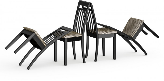 Четыре стула Мебель--24 Гольф-11 разборных, цвет венге, обивка ткань руми 812/8, ШхГхВ 40х40х100 см., от пола до верха сиденья 47 см.