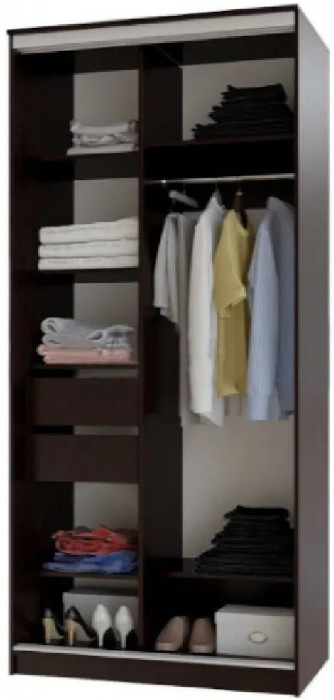 Шкаф-купе Альянс 1000 (Венге / дуб беленый)