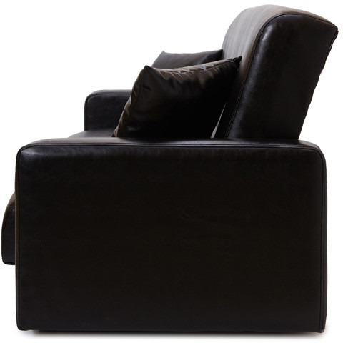 Диван-кровать Аккорд 120х190, книжка, пружинный блок, экокожа, цвет черный