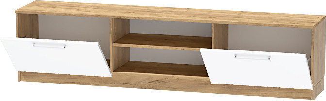 Тумба-2 под ТВ напольная "Иннэс-7", Крафт золотой/Белый