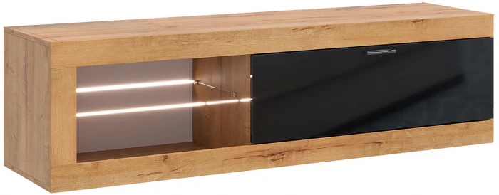 Прага Модульная Гостиная, вариант №5, Дуб Вотан/Черный глянец