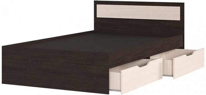ГАРМОНИЯ КР 606 кровать с ящиками (1,252х0,78х2,032) венге/белфорт