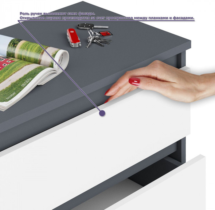 Мори Стол компьютерный МС-1 правый + Тумба МА900.1 + Полка 900, цвет графит/белый, ШхГхВ 180,4х50,4х209,6 см., НЕ универсальная сборка
