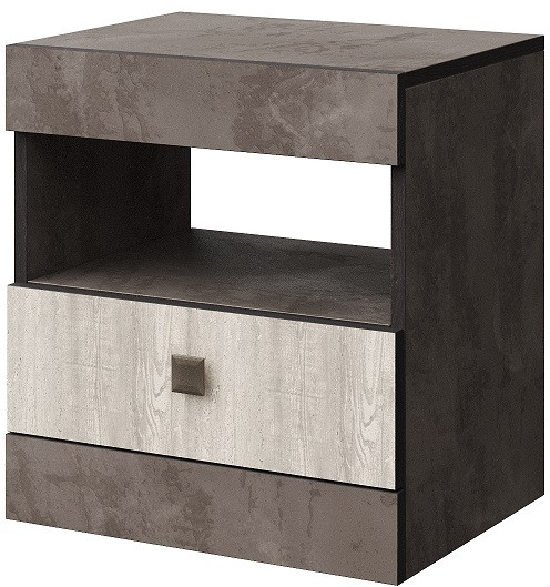 Тумба прикроватная "Лондон" - Оникс/Бетон пайн светлый