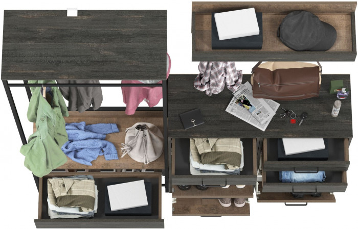 Трувор Прихожая 222, дуб гранж песочный/интра