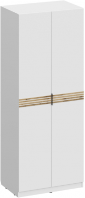 Шкаф 2-х створчатый ШК-4117, Белый/Профиль МДФ Дуб вотан