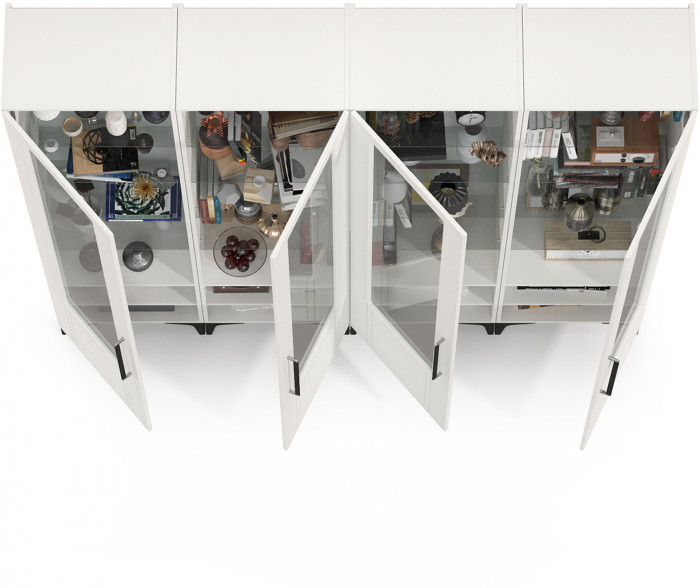 Валенсия Гостиная № 131, ЛДСП белый шагрень/МДФ белый шагрень