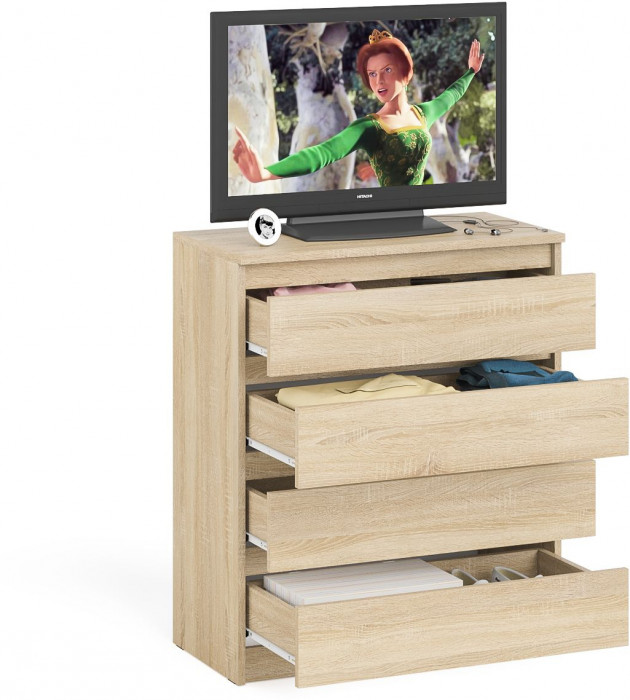 Мори Комод МК800.4, цвет дуб сонома, ШхГхВ 80,4х41х94 см.