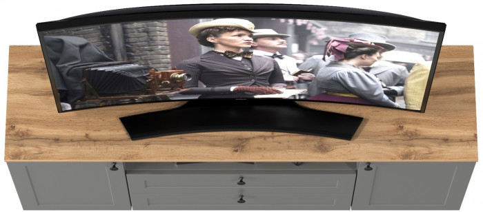 Остин 16.47 Тумба под ТВ, серый графит/дуб крафт золотой