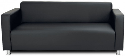 Диван прямой Томи, 200 см, экокожа, черный