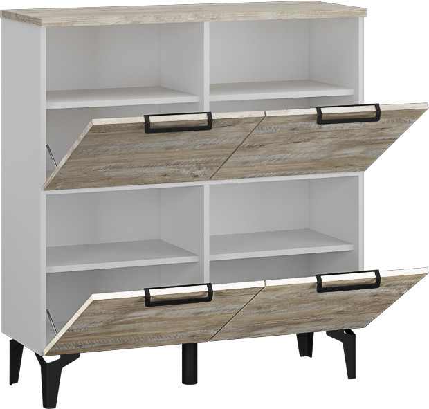 Модульная прихожая Чикаго, набор 2, Дуб юкон/Белый