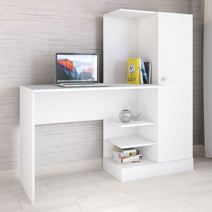 Стол компьютерный Квартет-6 (1450*1350*500) белый