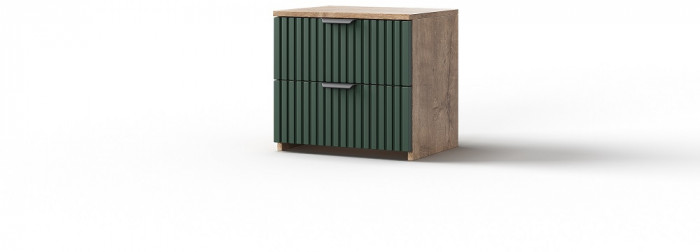 Модульная спальня "Герта" - Дуб канзас/Зеленый матовый