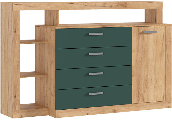 Комод Ангара, Крафт золотой/Изумрудный