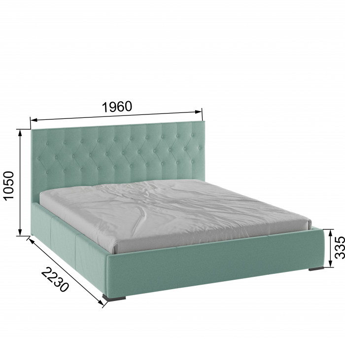Октавия Кровать интерьерная 180 мятный ромб, ортопед