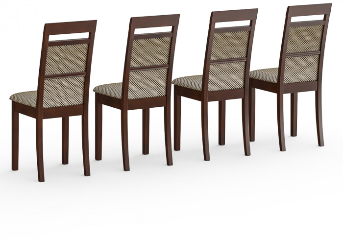 Четыре стула Мебель--24 Гольф-12 разборных, цвет орех, обивка ткань руми 812/8, ШхГхВ 40х40х100 см., от пола до верха сид. 47 см (мягк. спинка)