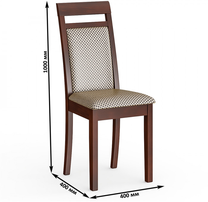 Четыре стула Мебель--24 Гольф-12 разборных, цвет орех, обивка ткань руми 812/8, ШхГхВ 40х40х100 см., от пола до верха сид. 47 см (мягк. спинка)