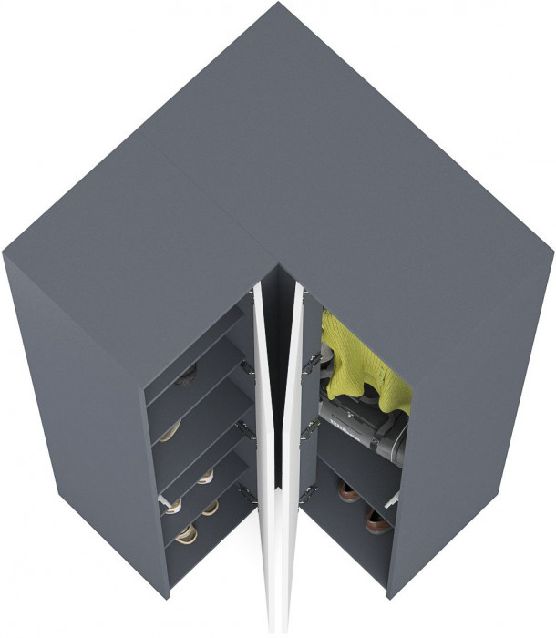 Мори угловой шкаф МШУ960.1, графит/белый