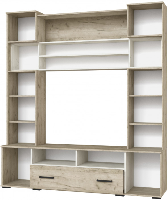 Гостиная Оскар-18 ОГЦС-1, Дуб крафт серый/Дуб крафт белый