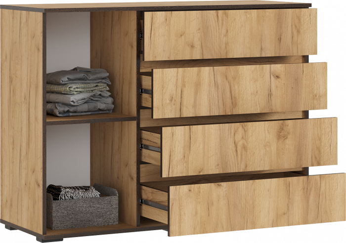 Норд Комод 1 дверь 4 ящика (1200), Дуб крафт