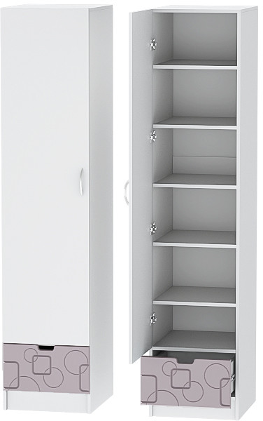 Детская комната Бриз МДФ, набор 7, Белый/Ирис (Квадрат)