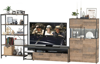 Трувор Гостиная 056, дуб гранж песочный/интра