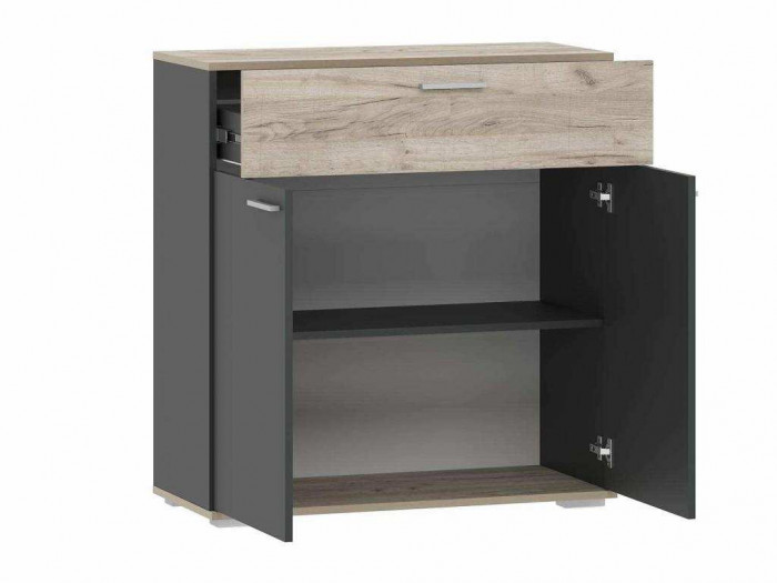 Прихожая Санти-1 Антрацит/Дуб крафт серый