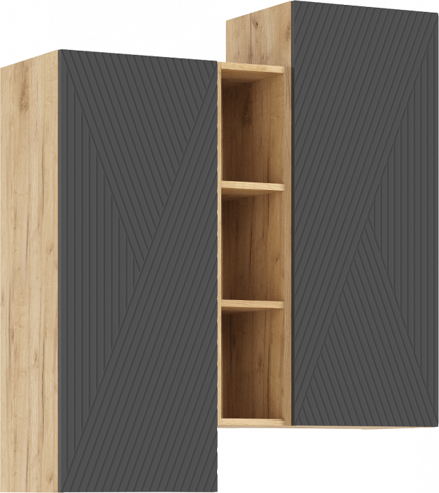 Флэш Модульная Гостиная, вариант №2, Браш графит/Дуб крафт