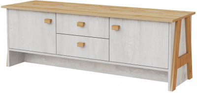 Тумба под телевизор "Скандинавия" - Бетон пайн светлый/Дуб наварра