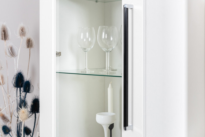 Валенсия Гостиная № 123, ЛДСП белый шагрень/МДФ белый шагрень