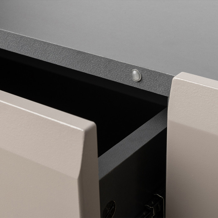 Сидней Комплектация № 069, цвет корпус: антрацит/фасады: МДФ веллюто капучино, ШхГхВ 229,9х41,3х205,2 см., ниша для ТВ 129х41х90 см., универс. сборка