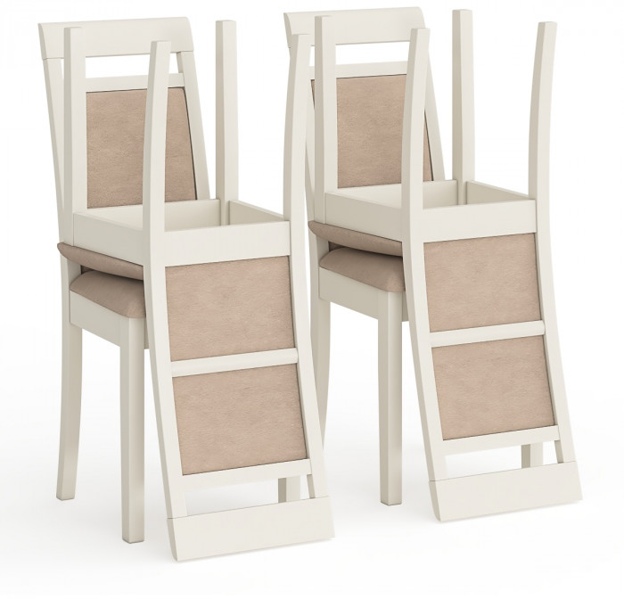Четыре стула Мебель--24 Гольф-12 разборных, цвет слоновая кость, обивка ткань велюр бежевый 05, 40х40х100 см., от пола до верха сид. 47 см.(мягк. сп)
