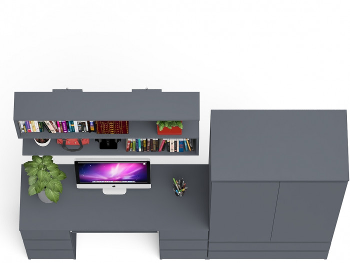 Мори компьютерный стол МС-2 + Шкаф МШ900.1 + Полка 1200, графит