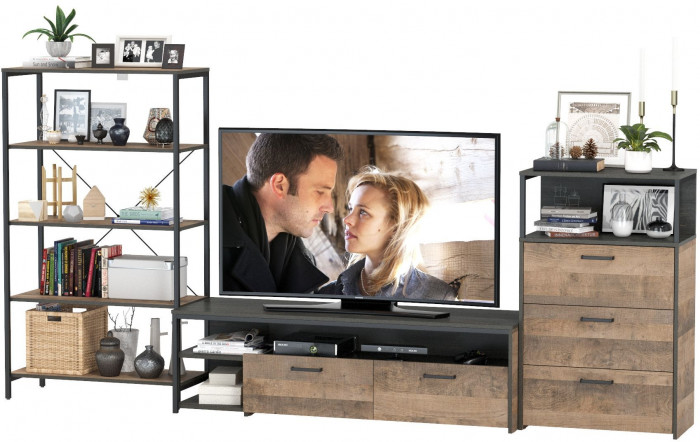 Трувор Гостиная 084, дуб гранж песочный/интра