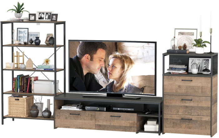 Трувор Гостиная 084, дуб гранж песочный/интра