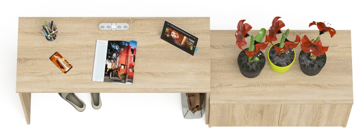 Мори письменный стол МСП1200.1 + Тумба МА900.1, дуб сонома