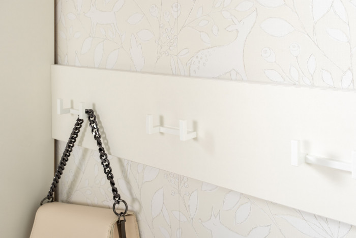 Октава Прихожая 40, белый шагрень/дуб крафт золотой/фасады МДФ белый шагрень