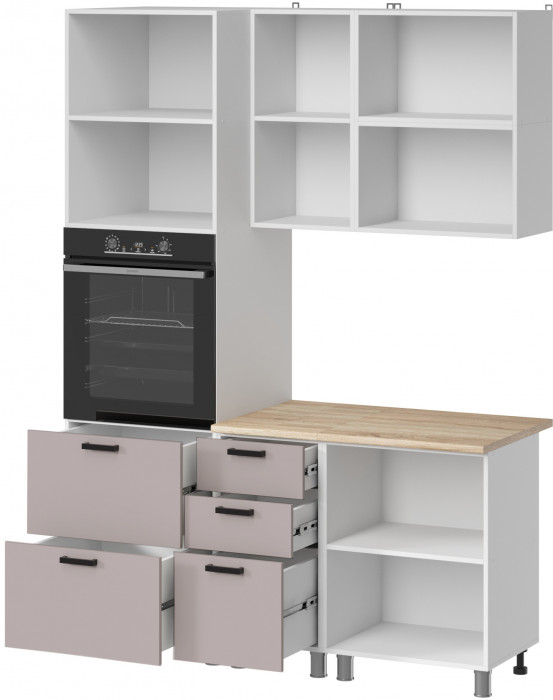 МК Аленушка 1,6м ПД 2 Лаванда Кашемир,скоба черный,сонома