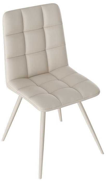 Бруно Стул (конус Т3) (Черный муар матовый/Кожзам Бежевый)