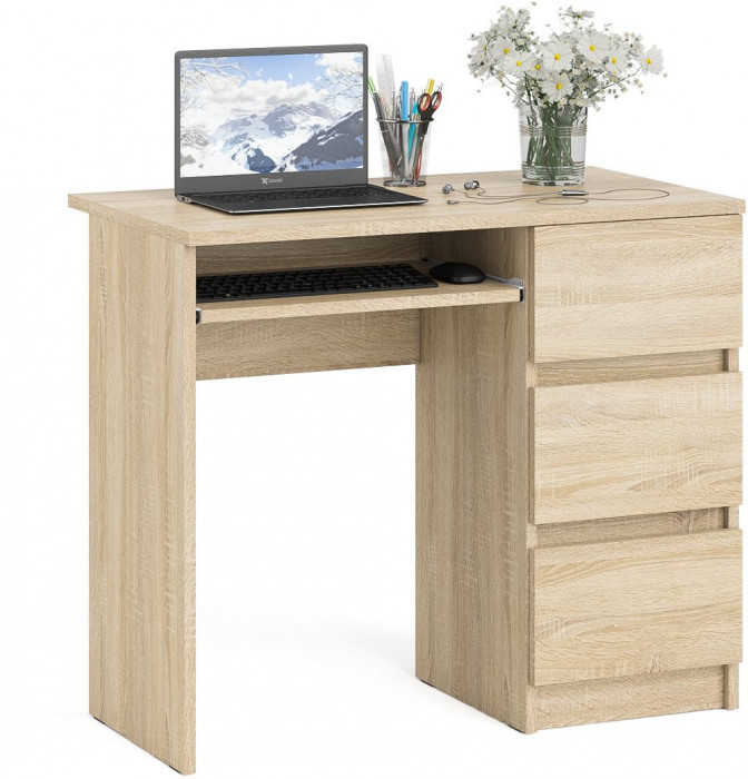 Мори компьютерный стол МС-6 правый, дуб сонома