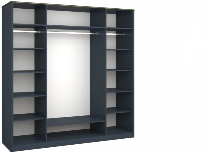 Шкаф для одежды четырехдверный "Тиволи" - Серый антрацит (лак)