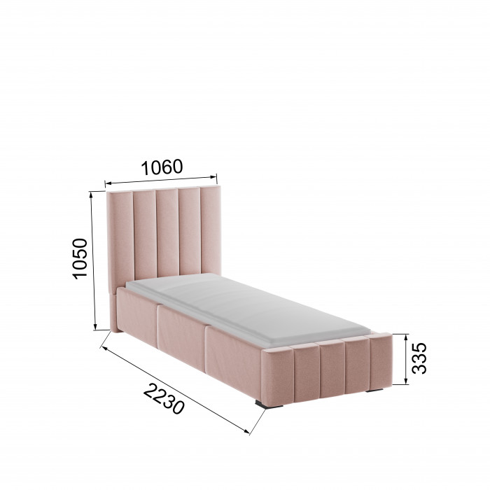 Нега Кровать интерьерная 900 пыльная роза, ортопед