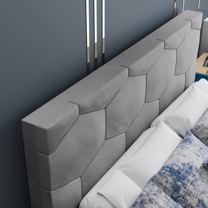 Манука Кровать интерьерная 160 светло-серый, ортопед