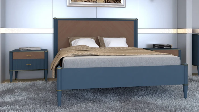 Кровать двуспальная 1,6 "Тиволи" - Серый антрацит (лак)