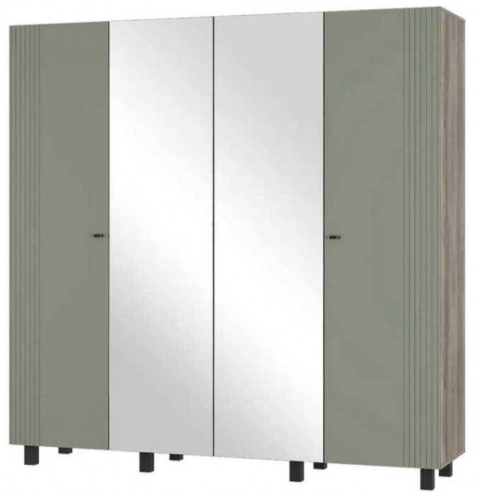 "Олива" ШК-13 Шкаф 4-х створчатый Дуб каньон/MF12 эвкалипт софт